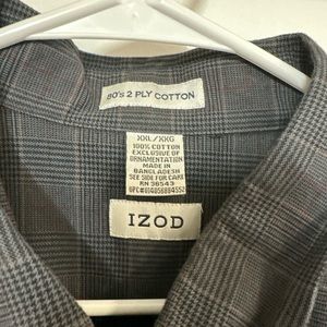 Izod Shirt Men’s XL Brown Long Sleeve Button Down Plaid